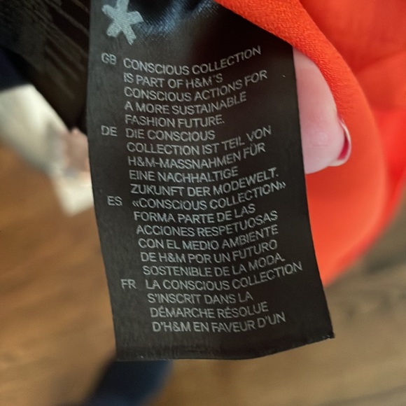 H&M Conscious Collection Orange Dress Eco Friendly - Picture 8 of 10